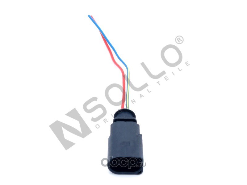 Корпус плоского разъема с проводами 2 штекера черн Skoda Octavia A5 Mk2, A7 Mk3/VW Tiguan (1G) SOLLO 02U90250