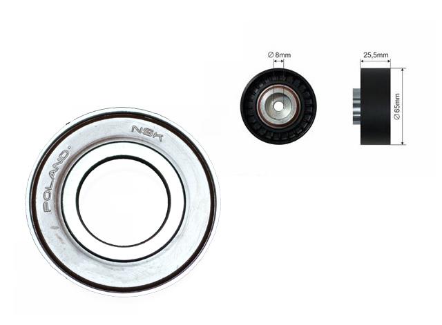 Ролик обводной приводного ремня Transit 01> 2.0,2.2 (250),Boxer 06->2.2(с кондиционером)   CAFFARO 0506