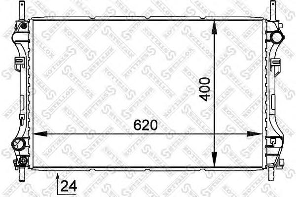 Радиатор системы охлаждения (без AC)  Transit 2.4D/TD 00> STELLOX 1025132SX
