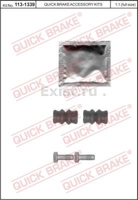 Ремкомплект пыльников направляющих суппорта пер. зад (пыльник – 2шт/болт – 2шт)  QUICK BRAKE 1131339