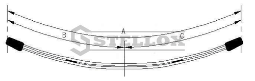 Рессора листовая передняя комп-кт 2листа MB Sprinter 312 1995-2006/WV LT 1996-2006 STELLOX 1200070SX
