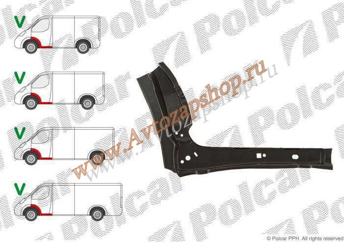Порог внутренний левый  Transit 2000–2013 POLCAR 32474122