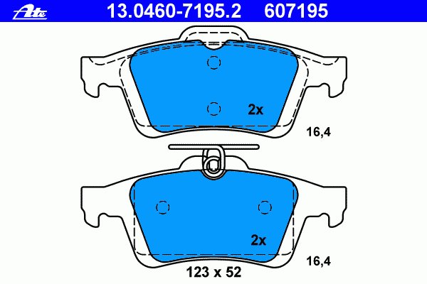 Колодки тормозные задние дисковые без датчика Focus/Vectra 1.4-3.2 98> ATE 13046071952