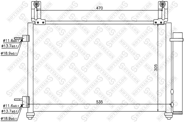 Радиатор кондиционера Chevrolet Matiz 0.8-1.0 05> STELLOX 1045611SX