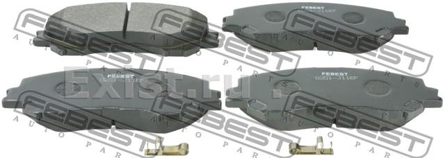 Колодки тормозные передние дисковые к-кт Nissan Qashqai Prcmake J10Z 2008.02-2015.09 FEBEST 0201J11EF