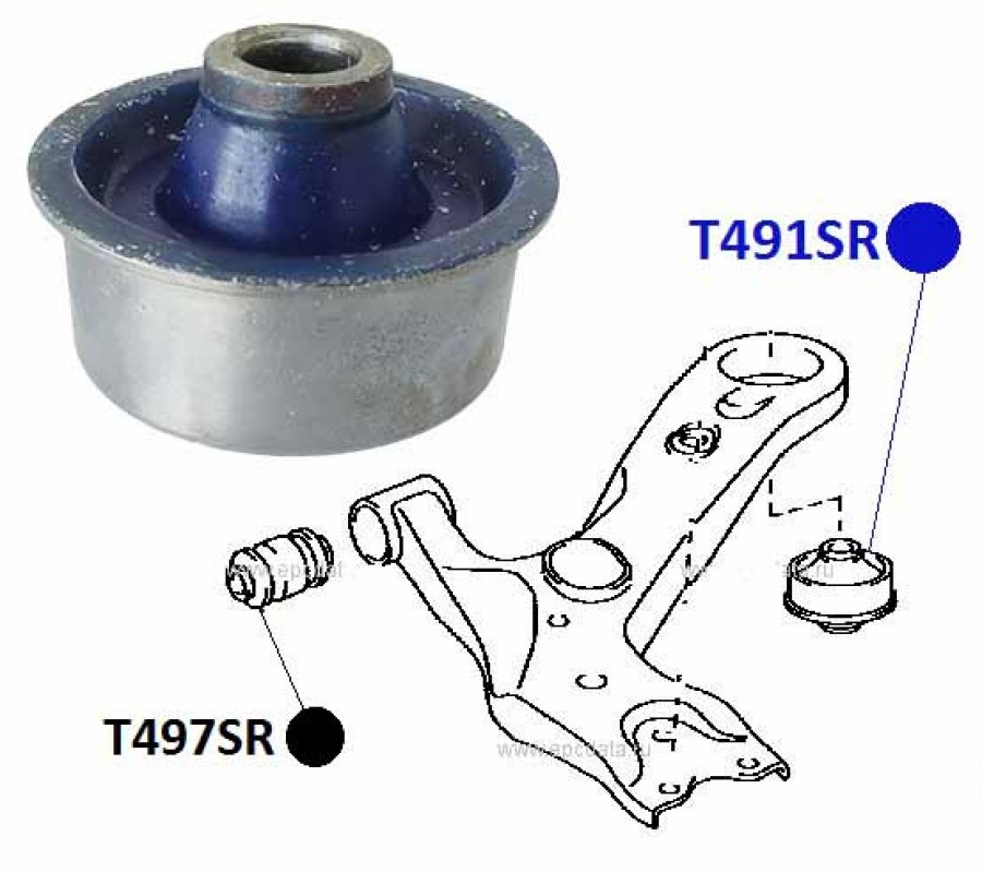 Сайлентблок задний переднего рычага Toyota Avensis (T270) 08-/Corolla (E150 E180) 06-/RAV 4 (A30A40) ФОРТУНА T491SR