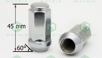 Гайка колесная M12x1,50 Хром H=32 мм Конус с выступ., закр., под ключ 17мм MATRIX 311345CR