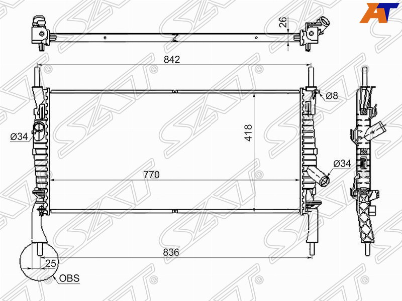 Патрубок расширительного бачка Ford Transit 14-> (обратка) TAKSIM 320298