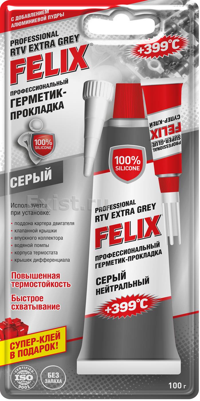 Герметик-прокладка, серый, 100г FELIX 411040110