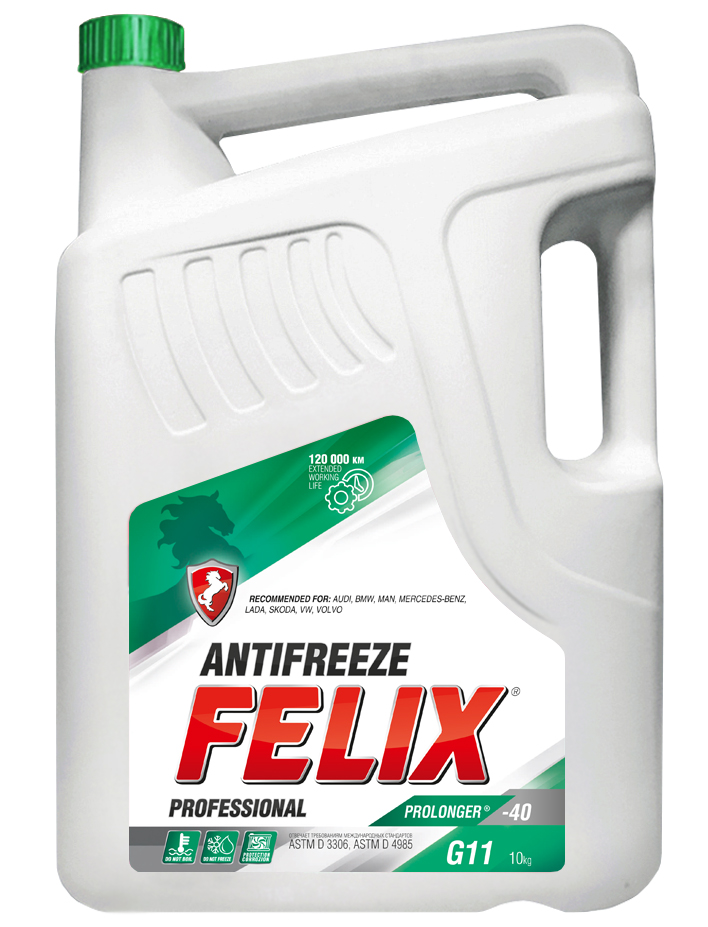 Антифриз зеленый готовый -40C PROLONGER 10 кг FELIX 430206021
