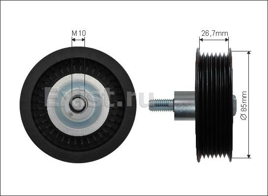 Ролик ремня промежуточный Transit (06-) (2.2 TDI)(155 лс)  ручейковый CAFFARO 500275