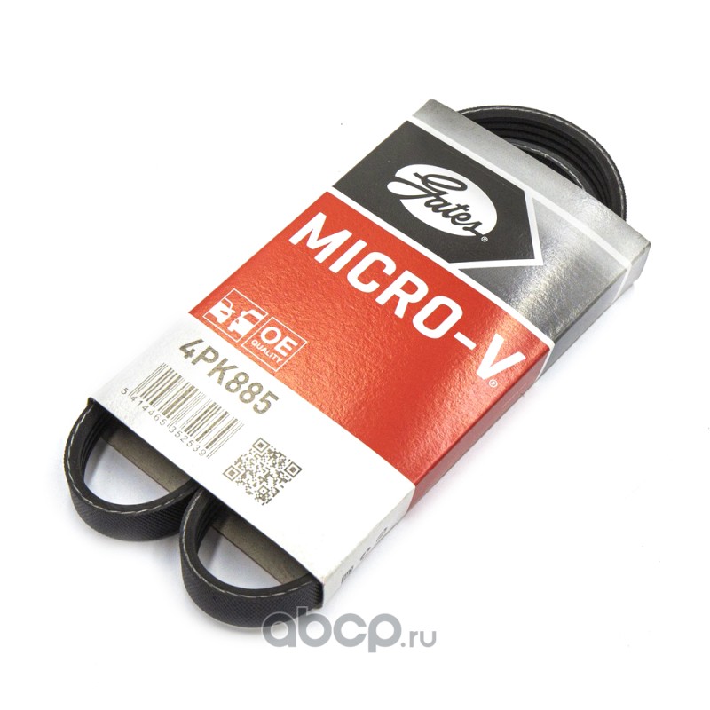Ремень приводной поликлиновой (GATES) Kia Rio 00-/Mazda 323 94-/Mitsubishi/Audi 80/100/A6 2.0 92-97 4PK885