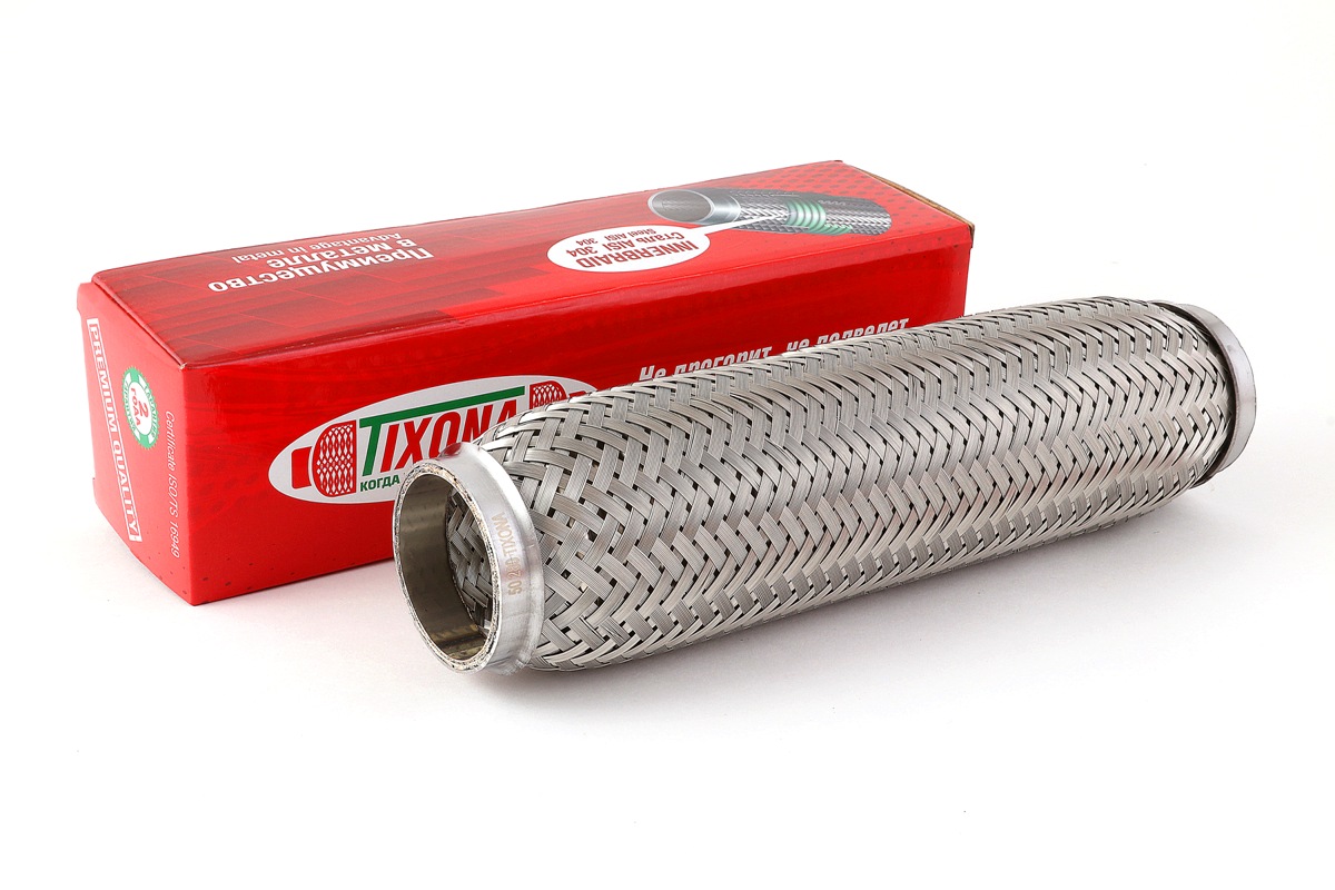 Гофра глушителя (D50хL280) универсальная трехслойная с внутренней оплеткой TIXONA 50280