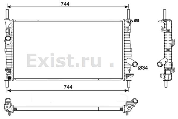 Радиатор охлаждение двигателя Transit 2.0D 08.00-05.06 NRF 53111