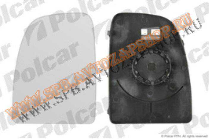 Стекло зеркала левое верхнее (с подогревом) Ducato06-/Boxer  06- POLCAR 5770546E