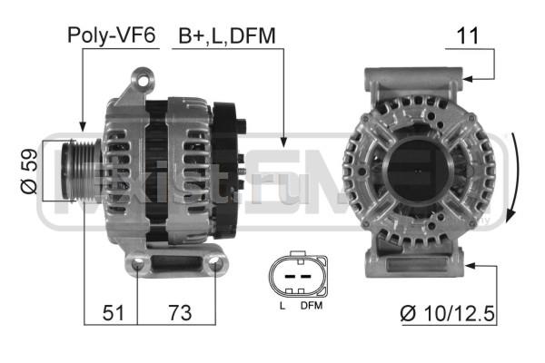Генератор 14V 150A Boxer 3/ Jumper 3/Ducato E4/Transit 2.4 ERA 210421
