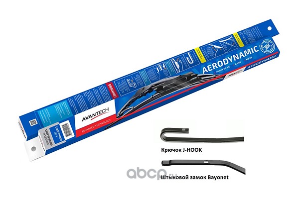 Щетка стеклоочистителя каркасная Avantech Aerodynamic 400мм (16'') крючокштыковой замок A16U