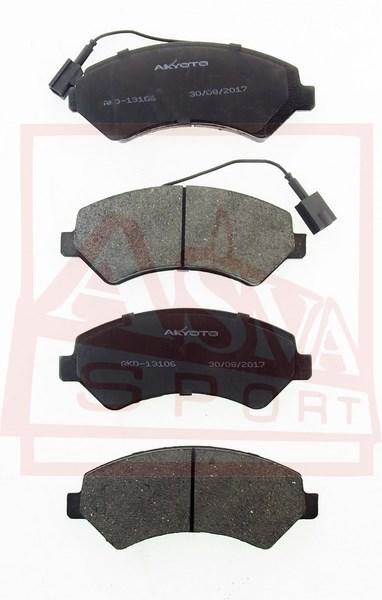 Колодки тормозные передние дисковые R16 (с датчиком) Ducato(250)/Boxer/Jumper AKYOTO AKD13106