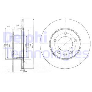 Диск тормозной заднийt невентилируемый (305x12.0mm)  Movano/Master all 98> DELPHI BG3681
