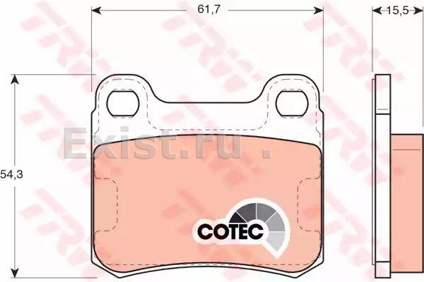 Колодки тормозные дисковые к-кт задн MB W201 2.3/2.5 16V 84-93/W124 2.0-3.0D/TD 84-93 TRW GDB911