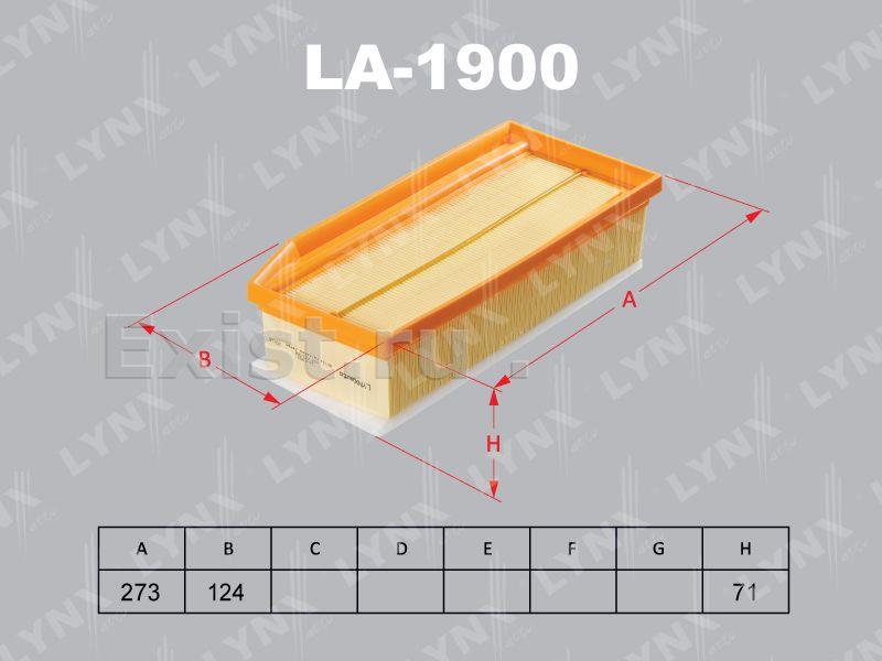 Фильтр воздушный Renault Duster 1.6 15>Lada Vesta 1.6 15>/Xray 1.6 16> LYNX (LYNXAUTO) LA1900