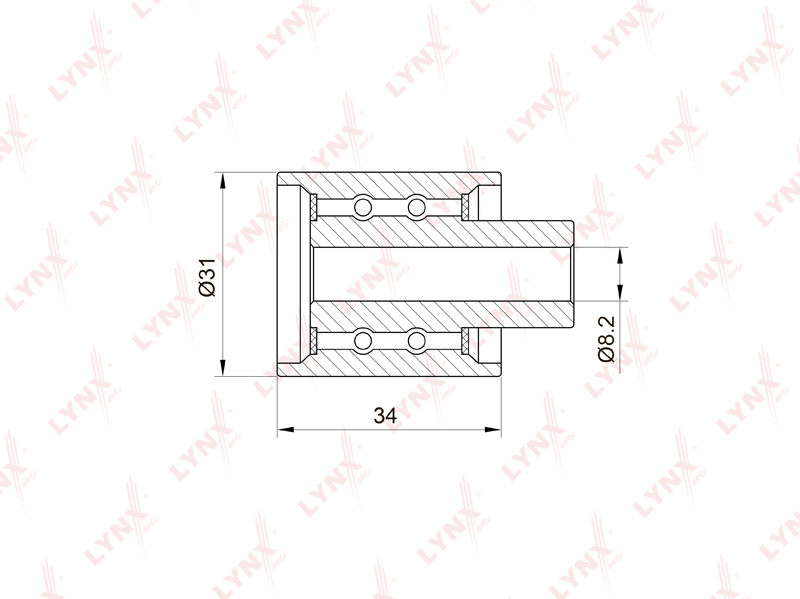 Ролик направляющий (натяжной) ремня ГРМ Subaru Forester(SG/H) 2.0-2.5 02>/Impreza(GD/H) 1.5-2.5 00>  LYNXAUTO PB3031