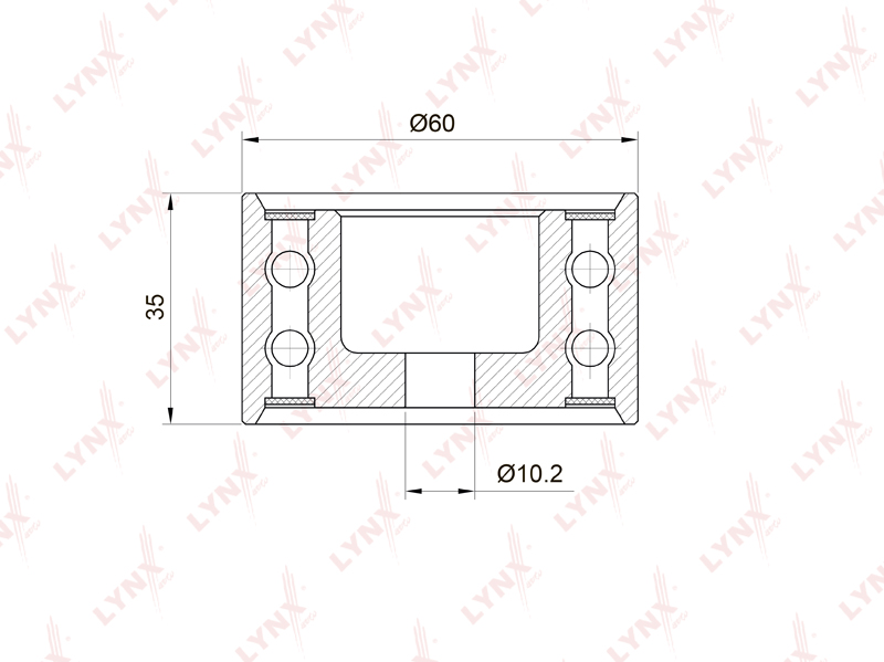 Ролик направляющий (обводной) ремня ГРМ Subaru Forester(SG/H) 2.0-2.5 02>/Impreza(GD/H) 1.5-2.5 00>  LYNXAUTO PB3033