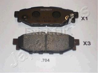 Колодки тормозные задние дисковые Subaru Legacy 2.0i/Outback 2.5i 03> JAPANPARTS PP704AF