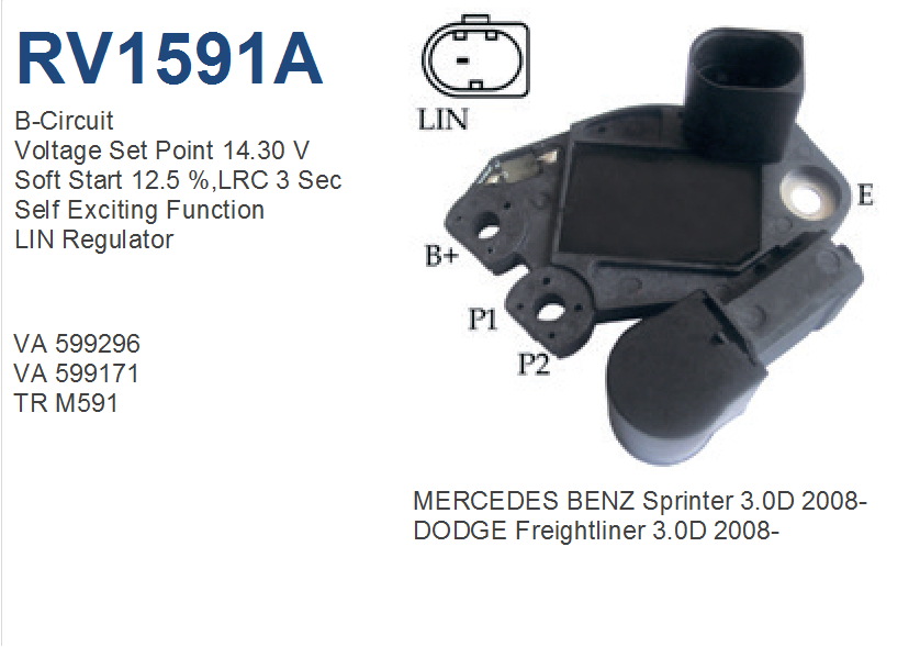 Регулятор генератора Sprinter 06 - ОМ 651 UTM RV1591A