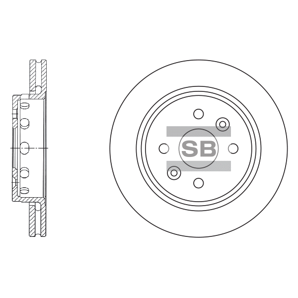 Диск тормозной передний вентилируемый KIA Sephia/Shuma/Cerato 1.6 01> HQ SD2016
