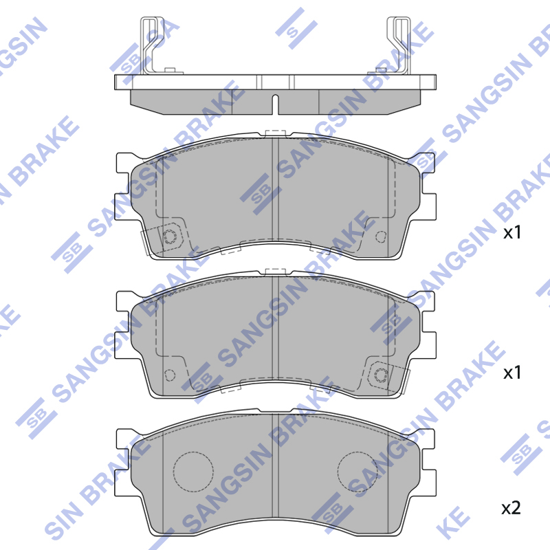 Колодки тормозные передние дисковые Kia Clarus 1.8i-2.0i 99-00/Carens 1.8i 16V 00-02 HQ SP1113
