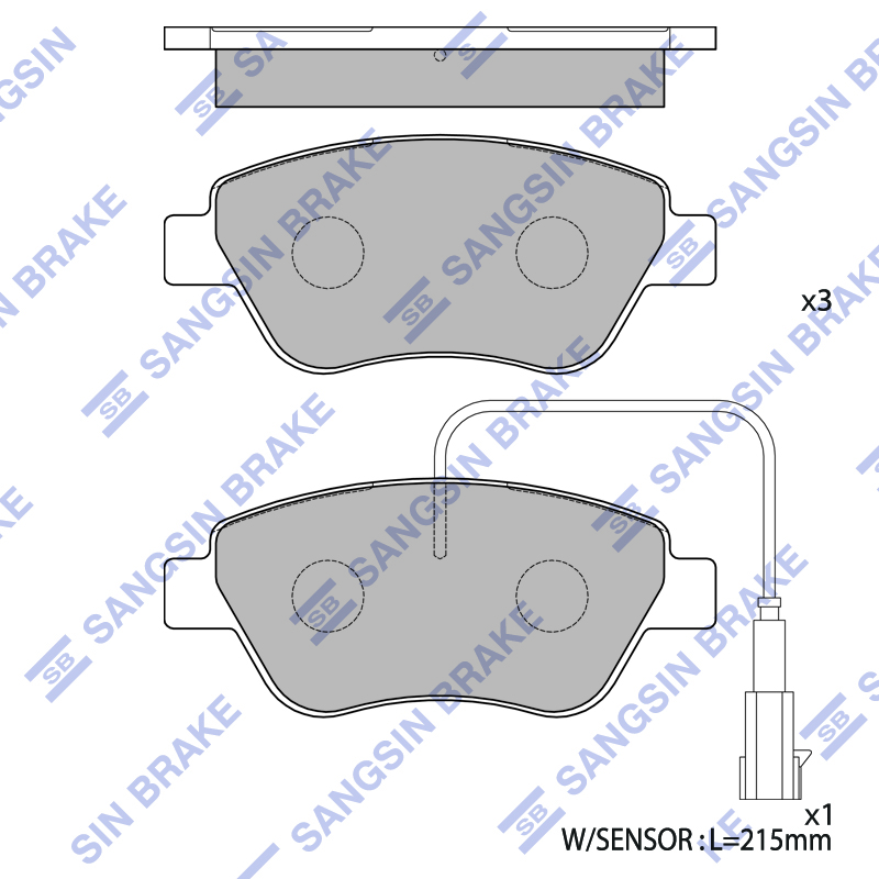 Колодки тормозные передние дисковые Fiat Stilo/Bravo 1.2i/1.6i 01> SANGSIN SP1201
